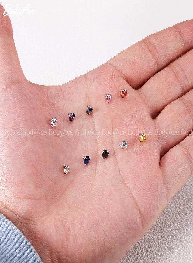 BodyAce 14G 10-12Pcs Surgical Steel Dermal Anchor Tops, Internally Threaded Dermal Piercing Jewelry Base, Cubic Zircon Implant Skin Piercing Kits (4mm Dermal Tops) - Image 4